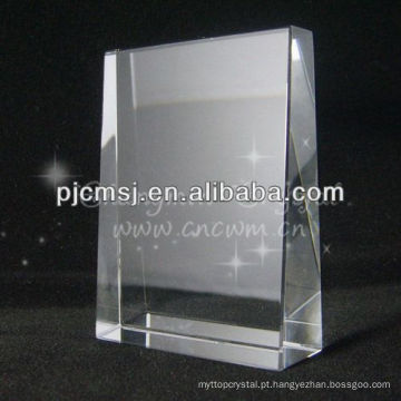 Prêmios de lembrança em branco de cristal oblíquo claro bloco oblíquo